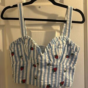Maeve cropped strawberry top size 6